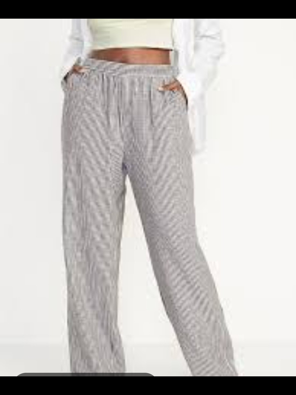 Old Navy High-waisted Striped Linen Blend Pants